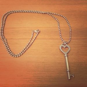 Tiffany silver heart chain necklace